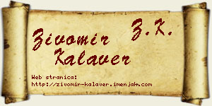 Živomir Kalaver vizit kartica